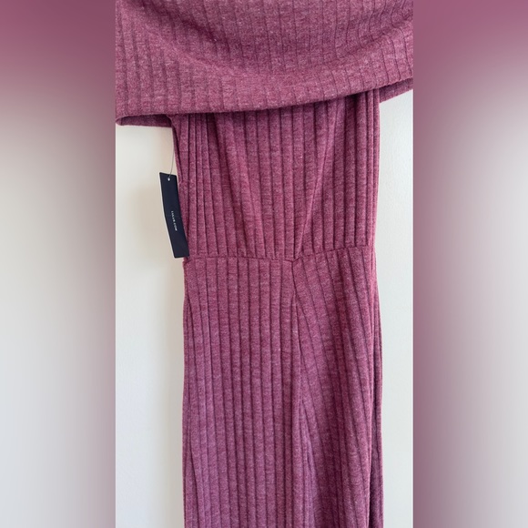 Lulus Always Styling Washed Burgundy Off-the-Shoulder Ribbed Jumpsuit - Picture 10 of 13